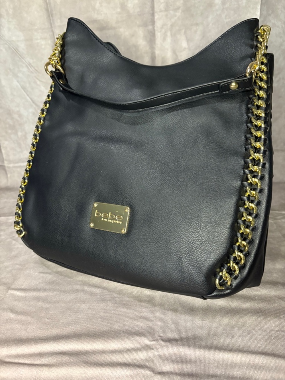 bebe Black Gold Chain Shoulder Bag NWT Y2K Style